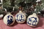 Christmas Ball Ornaments – Peppermint Lane (3 pieces.)