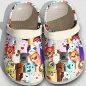 Cute Watercolor Ferret &amp; Otter Crocs | Quirky Animal Pattern Shoes