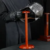 Round Base Wooden Helmet Stand