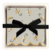 Ceramic Napkin Tray + Napkins - Candy Canes