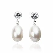 Dangle Post Pearl Earrings- Simple Post Drop Freshwater Cultured Earrings - Genuine Cultured Pearls