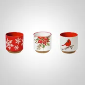 4" Ceramic Cachepot, Holiday