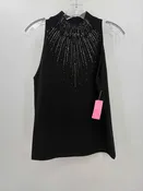 Autumn Cashmere Black Size Small Embellished Turtleneck Sleeveless Top
