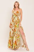 AMALFI PALM GODDESS WOVEN MAXI DRESS