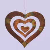 9.5" Flamed Triple Spinning Heart Ornament