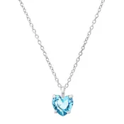 Aqua Heart Pendant Necklace