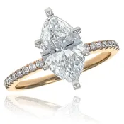 14K Two-Tone Gold Marquise Cut Diamond Engagement Ring