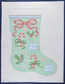 Bow and Candy Cane Stocking