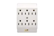 15 AMP 3-Wire Single-to-Six Outlet Grounding Adapter | NEMA 5-15P & 5-15R