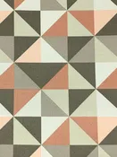 Brown Sugar/Off-White/Multi 100% Polyester Geometric Print Outdoor Canvas 55W