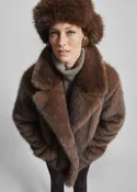 Adamello Faux Fur Short Coat - Brown
