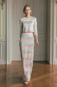 Embroidered Tulle Two Piece Gown
