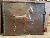 American Saddlebred, Nancy Highland, Copper Stable Horse Equestrian Sign - Circa 1915 — Sir Richards Antiques & Fine Art Center ~ Est. 1971