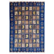 Afghan Bakhtiari Garden Design Rug Blue Wool Pile Cotton Foundation