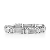 (SOLD) 14k White Gold Invisible Set Diamond Link Bracelet — Prince Estate Jewelry