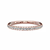 0.30 Ct Round Brilliant Cut Diamond Wedding Band in Rose Gold