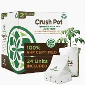 Char Coir Coco Coir Grow Media, 2 Gal. Crush Pot, 70/30 Pith & Fiber Blend, Recyclable Pot