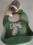 Silicone Game On Football Bib and Rattle Set | Mud Pie