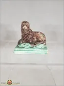 An Antique English Pearlware Lion in Pratt Colors attributed to Ralph Wood II, c1789-1799