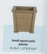 Amish-Made Poly Square Planter in Small, Medium, and Large
