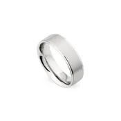 7mm Brushed Center with Polished Edge Wedding Band