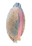 Bari Lynn Cotton Jeweled Knot Headband - Pastel Tie Dye