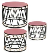 Drum Table Set of 3, Small