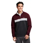 ADVANTAGE PERFORMANCE COLORBLOCK QUARTER-ZIP FLEECE - VELVET MAROON
