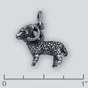 Aries Oxidized Charm Pendant