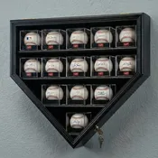 14 Baseball Acrylic Cube Home Plate UV Display Case Cabinet