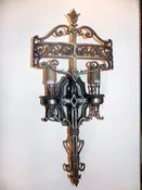 Antique Bronze Wall Sconces with Thistles & Grapevines