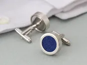 Azure Linen Cufflinks