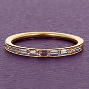 Baguette & Round Diamond Band by Simon G