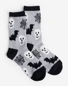 Bats, Skulls and Spiderwebs Halloween Cozy Socks