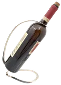 Allan Adler Sterling Silver Hammered Wine Bottle Holder Novelty Barware in Mid-Century Modern Style