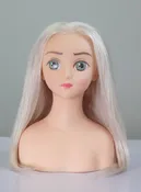 100% Human Hair Anime Doll Head Miniquin Mini Mannequin