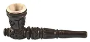 Gothic Boudoir Stone Bowl & Carved Wood Smoking Pipe | 4"