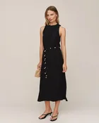 Bella Dahl Bias Midi Dress w/ Beaded Belt