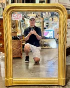 19th c. French Louis Philippe Water Gilded Mirror