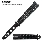 Butterfly Training Knife Black Stainless-Steel Blade & Handle SKU 105BP