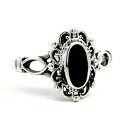 12-8092 Black Onyx Filigree Ring