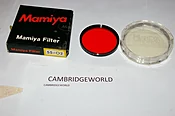 55mm MAMIYA BRAND ORANGE OPTICAL GLASS SCREW IN FILTER NEW OLD STOCK WITH CASE
