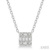 10K White Gold Fusion Petite Diamond Pendant