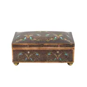 Cloisonné Enamel Box with Floral and Scrollwork Decoration, Late 19th to Early 20th Century