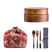 2 Bentos and Cutlery Set Hasekura