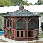 10'x14' Oval Wood Gazebo - Texas Backyard Structure
