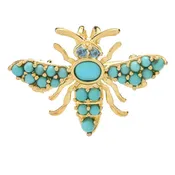 18K Gold Plated Campitos Turquoise Choice of Critter Convertible Pendant/Brooch