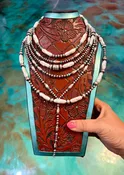 Jaci Stack – Blue Turquoise, Freshwater Pearl & Sterling Silver Necklaces