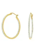 30mm 18k Gold Dipped Rhinestone Hoop Earrings