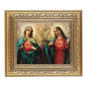 The Sacred Heart Print Ornate Gold Leaf Antique Framed 8" x 10"